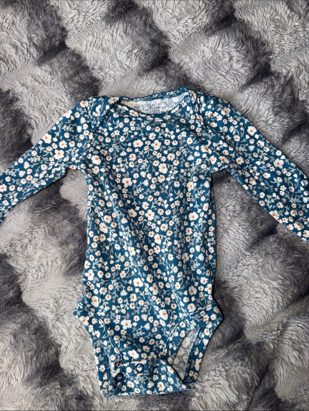 Floral Long-Sleeve Baby One-Piece in Teal by Cat & Jack